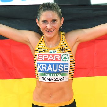 Silber für Hindernisläuferin Gesa Felicitas Krause (Silvesterlauf Trier) bei der EM in Rom (Foto: Iris Hensel).