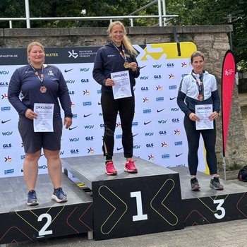 Mareike Metz (Post-Sportverein Trier) gewinnt dreimal Gold bei den Deutschen Masters-Meisterschaften in Gotha. (Foto: privat)