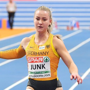Sophia Junk (LG Rhein-Wied) hatte ihr internationales Hallen-Debüt in Apeldoorn und qualifizierte sich mit persönlicher Bestleistung von 7,20 Sekunden für das Halbfinale (Foto: Iris Hensel).