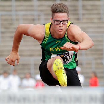 In der männlichen U23 ging der Sieg über 110 Meter Hürden erwartungsgemäß an Joshua Wagner (LG Westerwald). Er war 14,49 Sekunden schnell (Foto: <a href="https://www.wolfgang-birkenstock.de/" target="_blank">Wolfgang Birkenstock</a>).