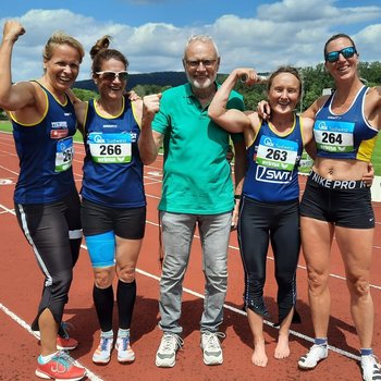 Das erfolgreiche Quartett des Post-Sportverein Trier mit Trainer Günter Heidle (Foto: privat).