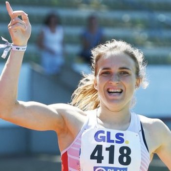 Die neue U23-Meisterin über 800 Meter heißt Lucia Sturm. Die Läuferin vom TSV Moselfeuer Lehmen brillierte ein weiteres Mal in dieser Saison (Foto: Iris Hensel).