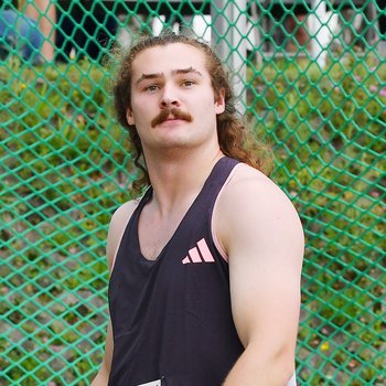 Hammerwurf Olympiasieger Ethan Katzberg aus Kanada startet beim Deichmeeting (Foto: Iris Hensel). 