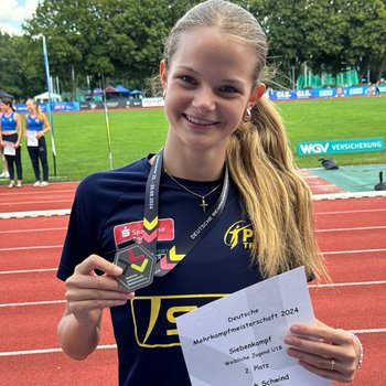 Hannah Schwind (Post-Sportverein Trier) holte Silber im Siebenkampf der WJ U18.