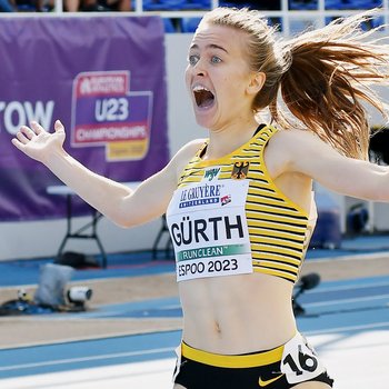 Gold, Bestzeit und Meisterschaftsrekord für Olivia Gürth (Diezer TSK Oranien) bei der U23 EM über 3000m Hindernis (Foto: Iris Hensel).