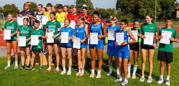 Siegerehrung der letzjährigen RLP U14 Dreikampf in Heidesheim
