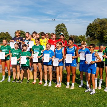 Siegerehrung der letzjährigen RLP U14 Dreikampf in Heidesheim