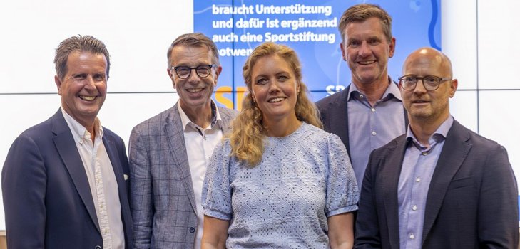 Der Stiftungsvorstand (vl.): Hans Beth, Peter Jost, Tanja Wegener (Geschäftsstelle), Martin Steffes-Mies und Johannes Hancke.