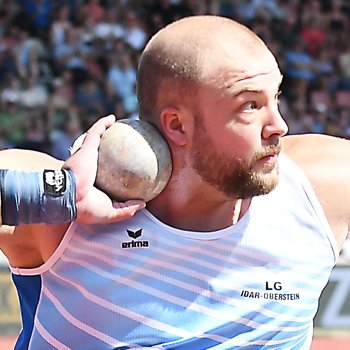 Im Kugelstoßen ist Dennis Lukas (LG Idar-Oberstein) Titelverteidiger und klarer Favorit für die Goldmedaille (Foto: Iris Hensel).