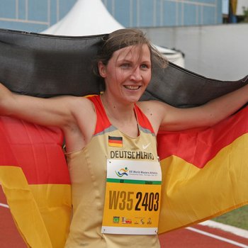 Ein großes Ausrufezeichen setzte Jennifer Gartmann (W45; LG Westerwald) bei der Senioren WM (Foto: privat).